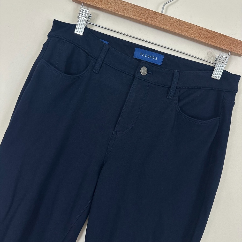 Talbots High Rise Jegging Ankle Pants Black Stretch Flat Front Womens 29x28